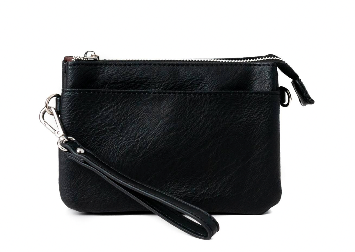 Praktisk svart clutch