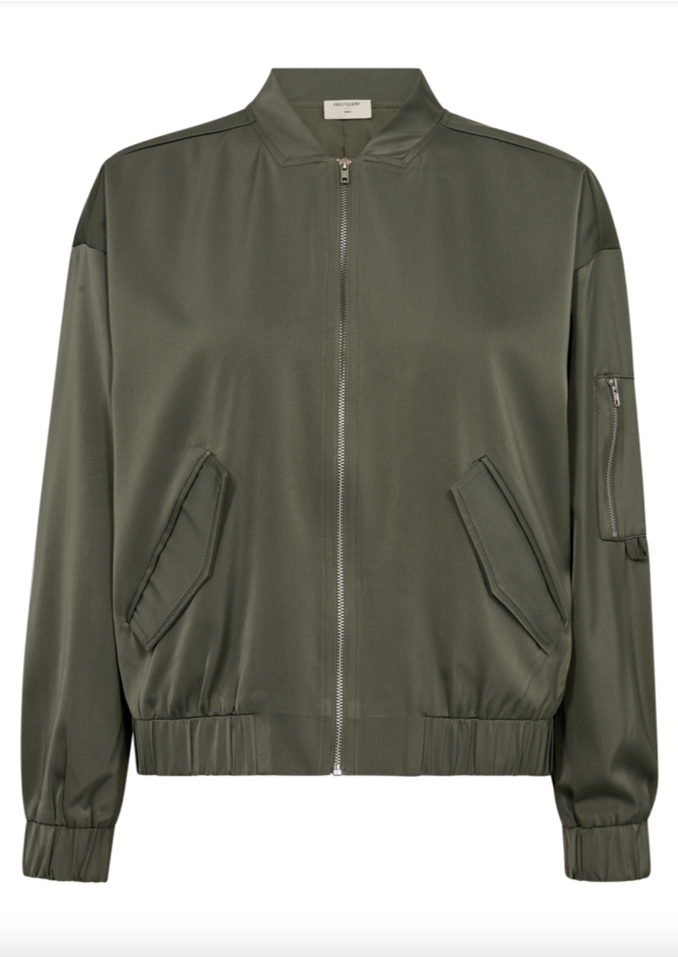 Grønn bomber jacket med lommer