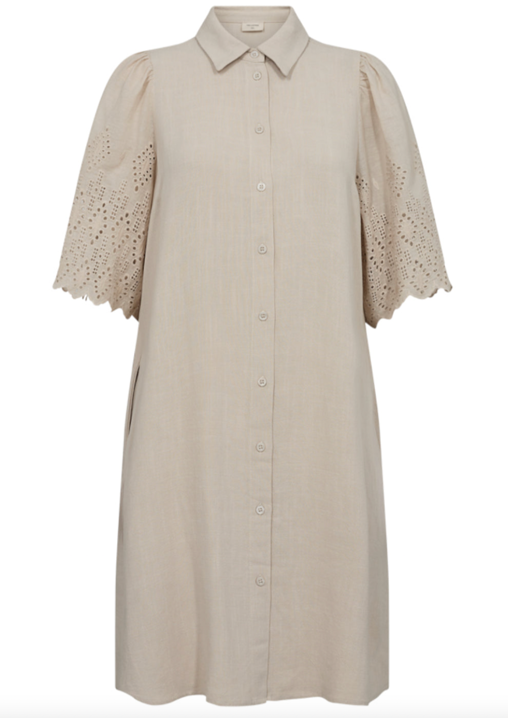 Beige skjortekjole