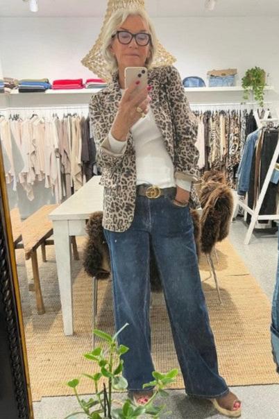 Blazer i leopardmønster