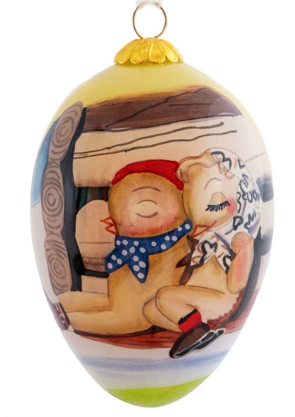 Håndmalte påskeegg med kyllinger