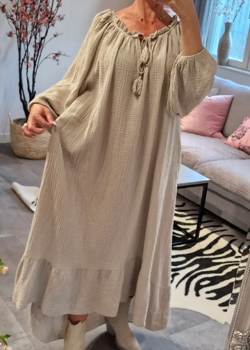 Beige maxikjole