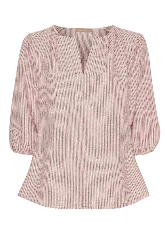 rosa bluse med striper