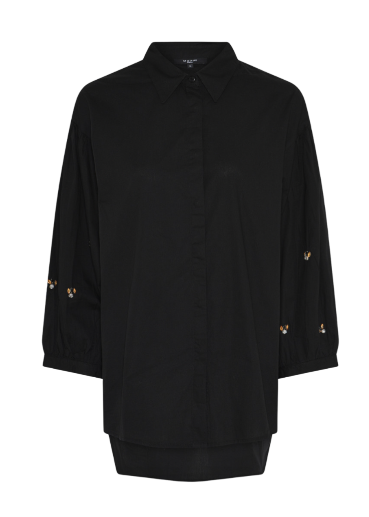 Svart skjorte med broderte detaljer