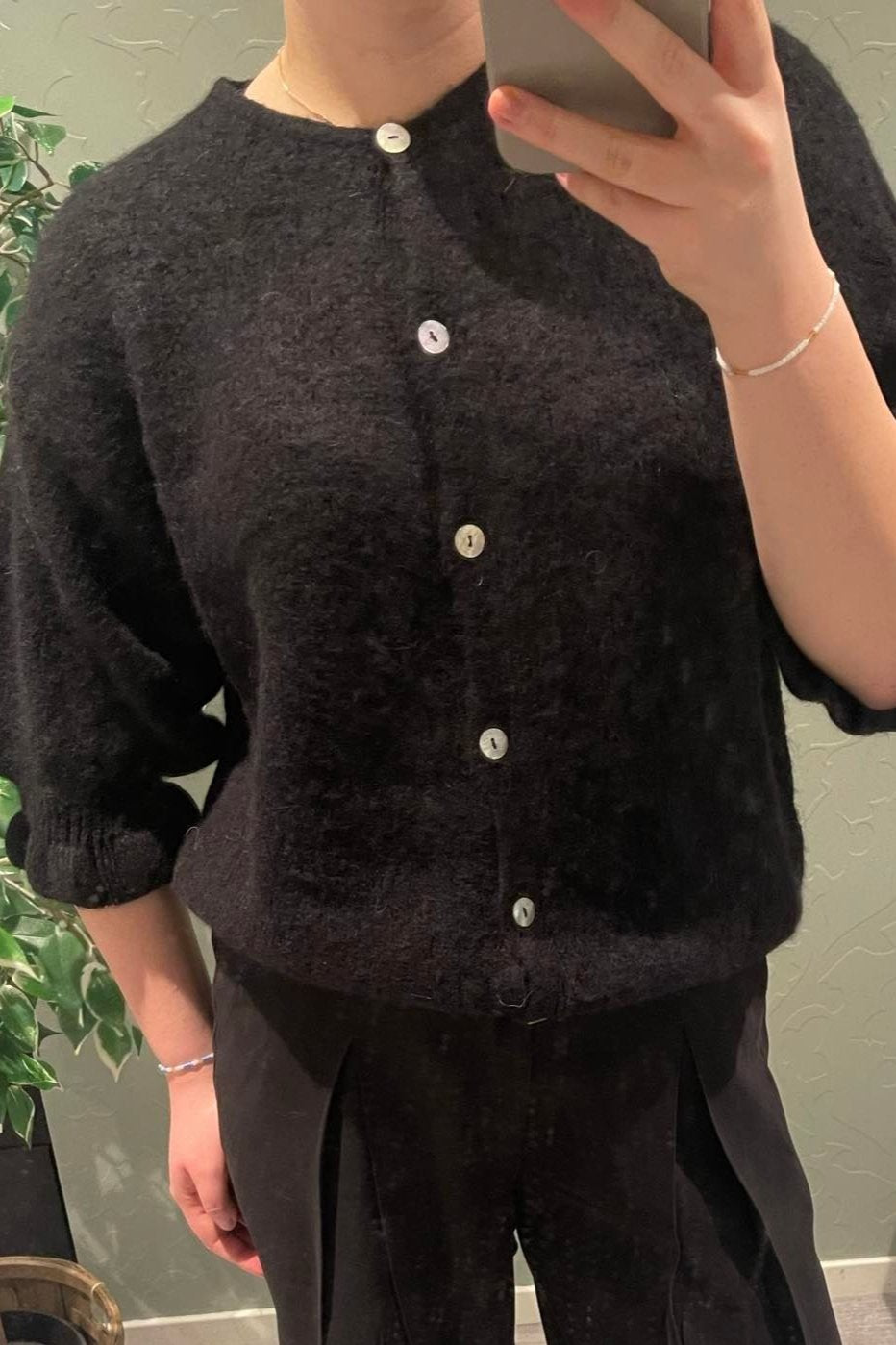 Strikket cardigan med knapper