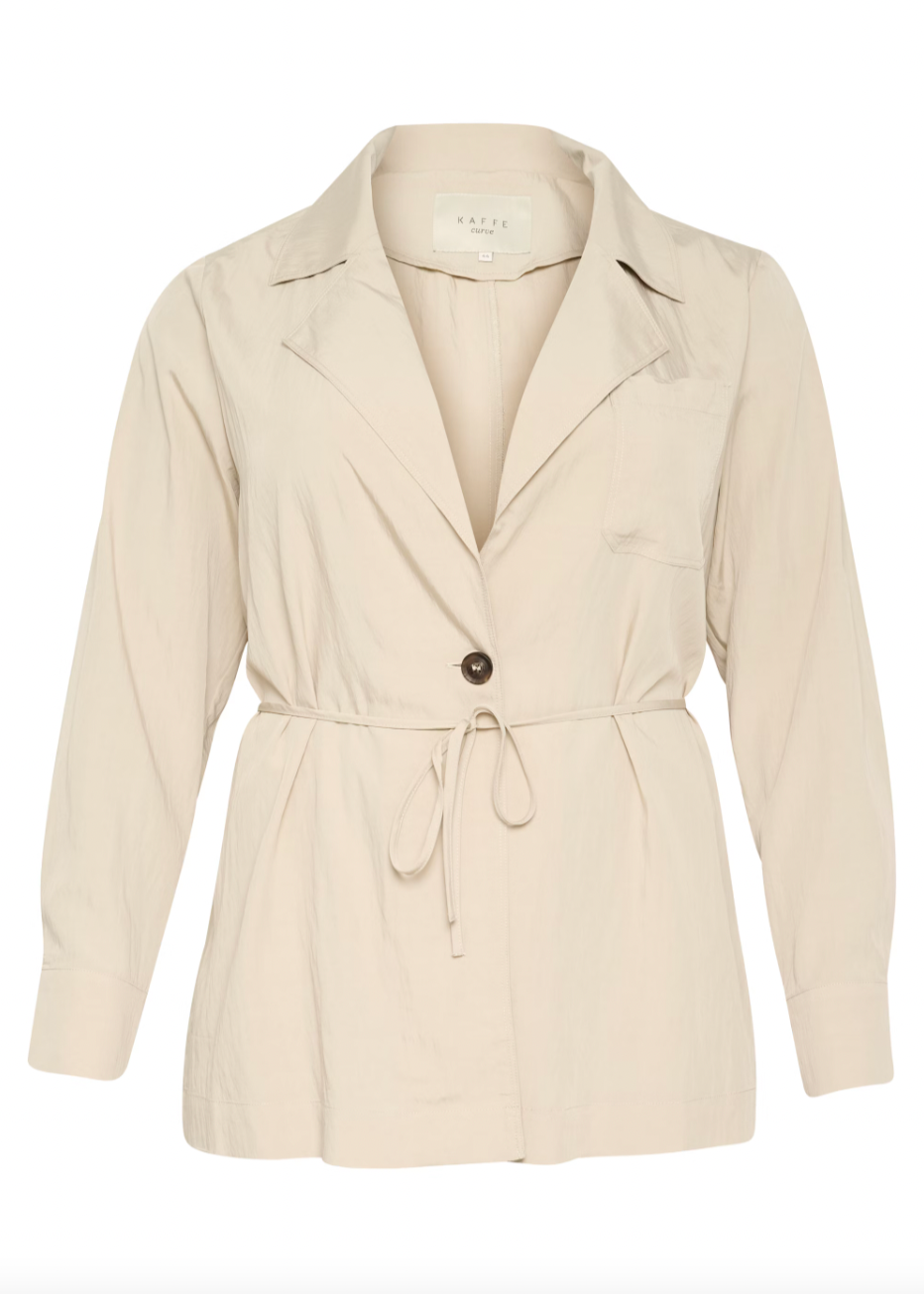 Beige skjorte med knyting