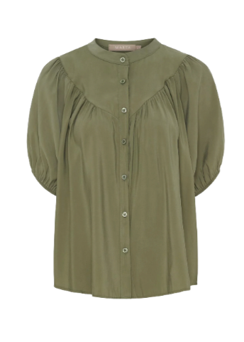 Grønn bluse med ballongermer