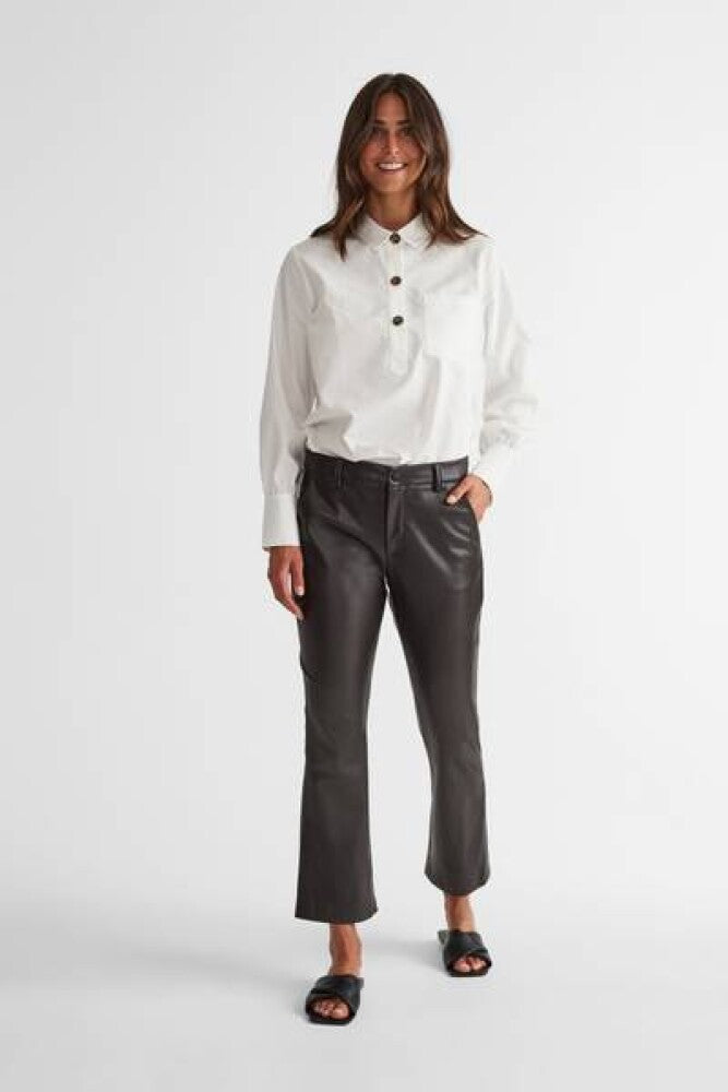 Lea ankel pants imitert skinn