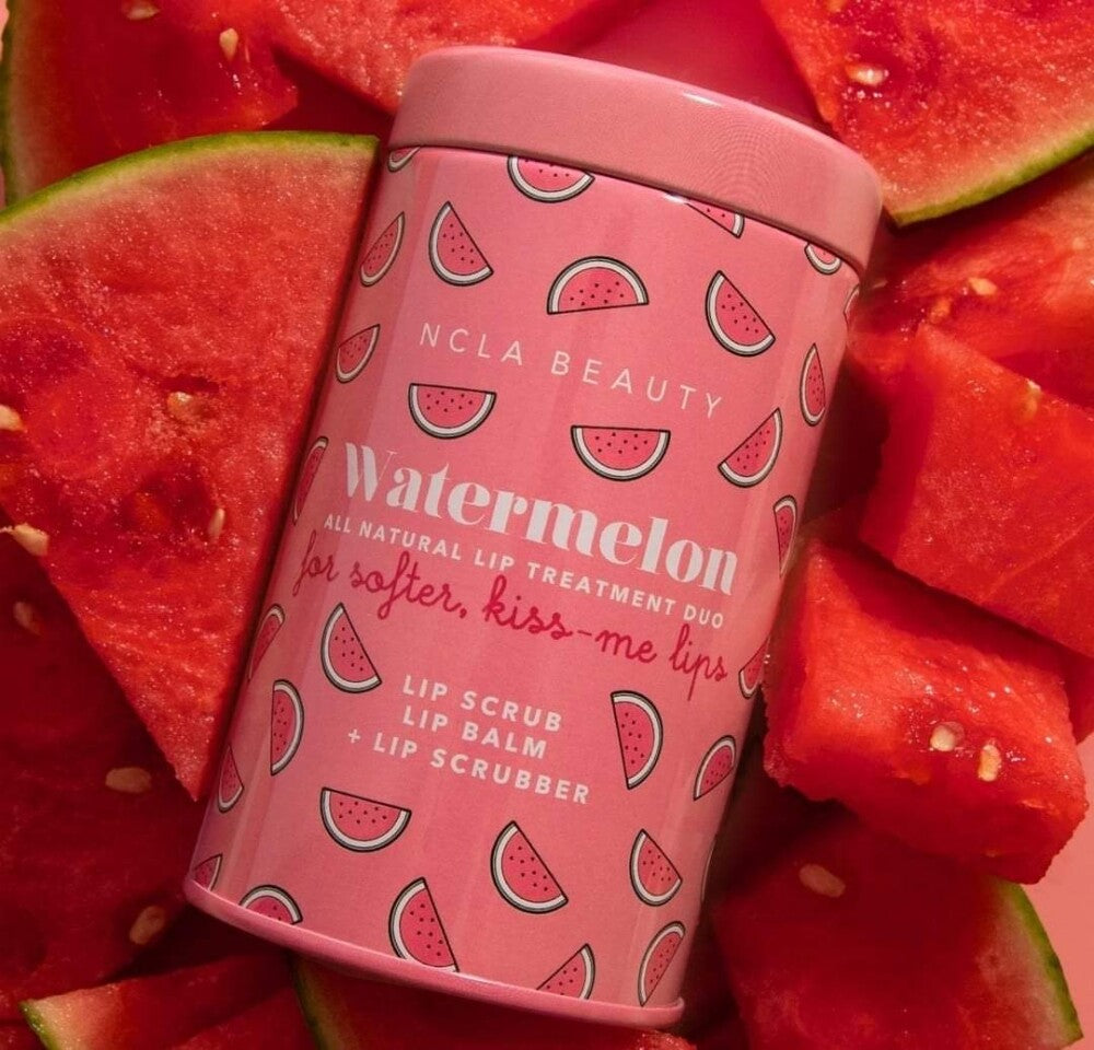 Vannmelom lip balm og leppeskubb