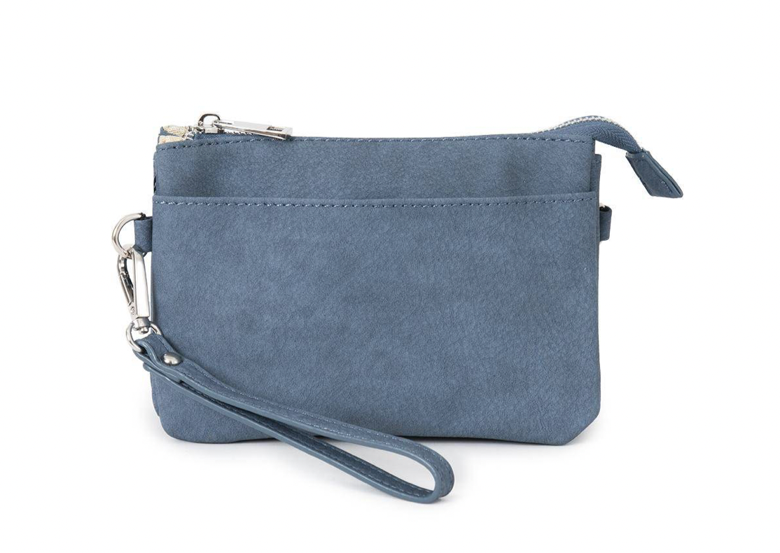 Praktisk blå clutch