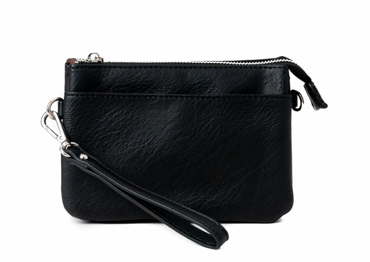 Praktisk svart clutch