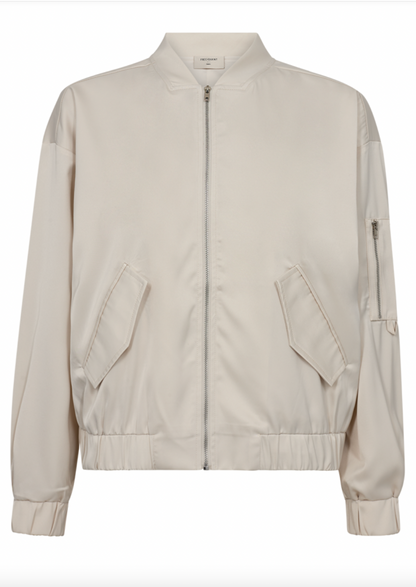 Beige bomber jacket med lommer