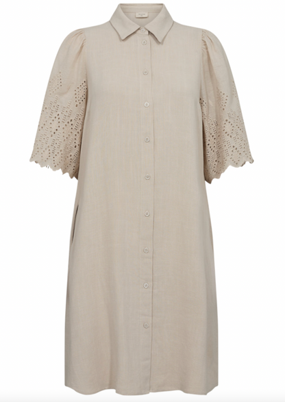 Beige skjortekjole 