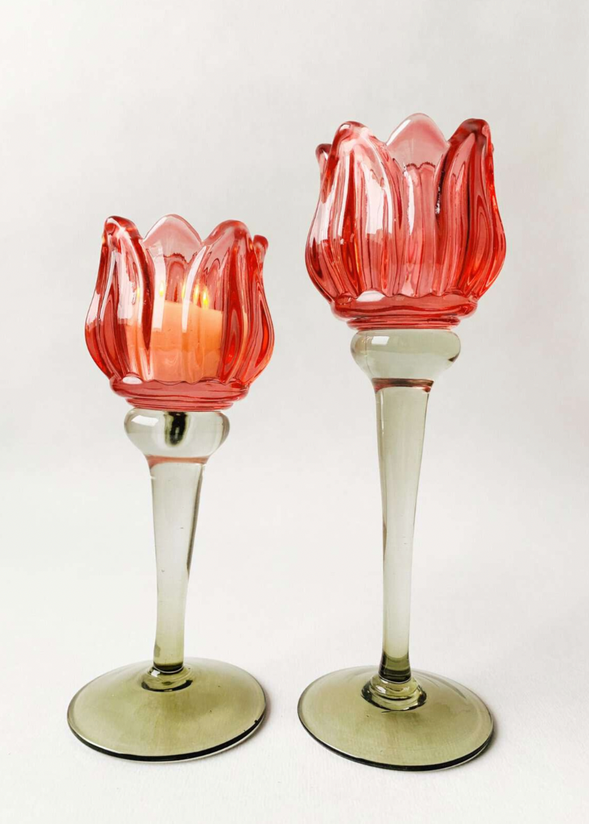 Lysglass tulipan