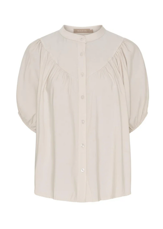 Off white bluse med ballongermer