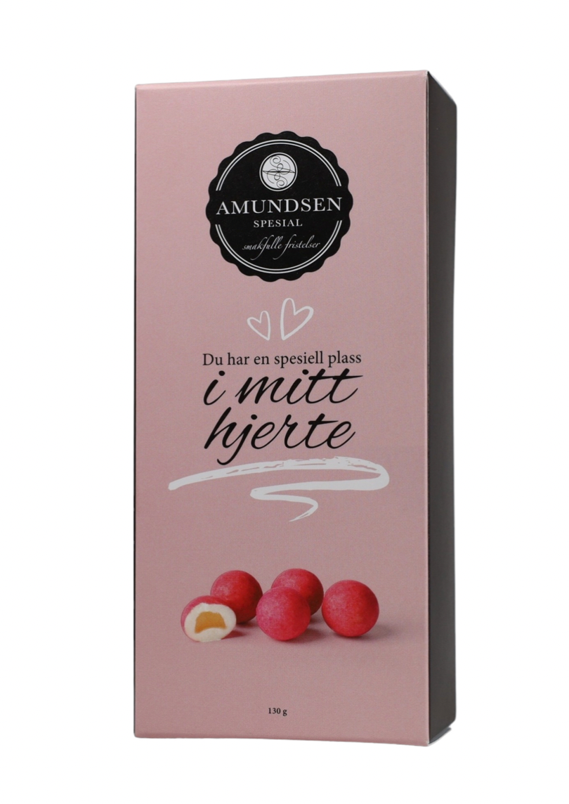 Vingummi med hvit sjokolade, bringebær og ingefær