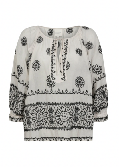 Bluse med broderte detaljer