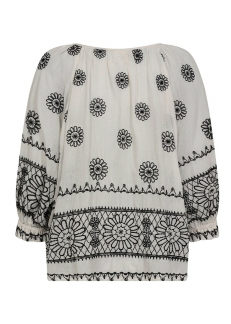 Bluse med broderte detaljer