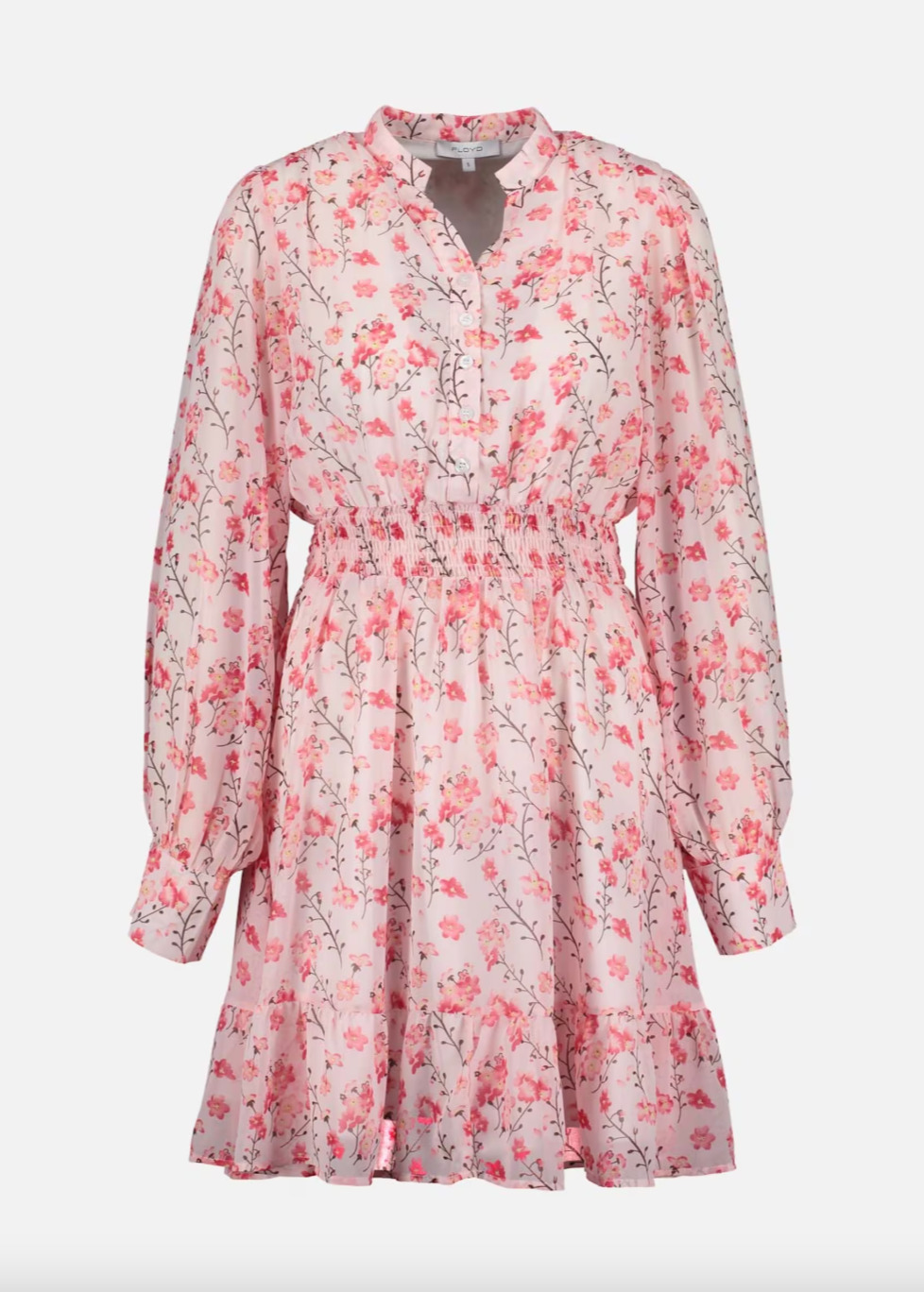Kjole med rosa blomsterprint