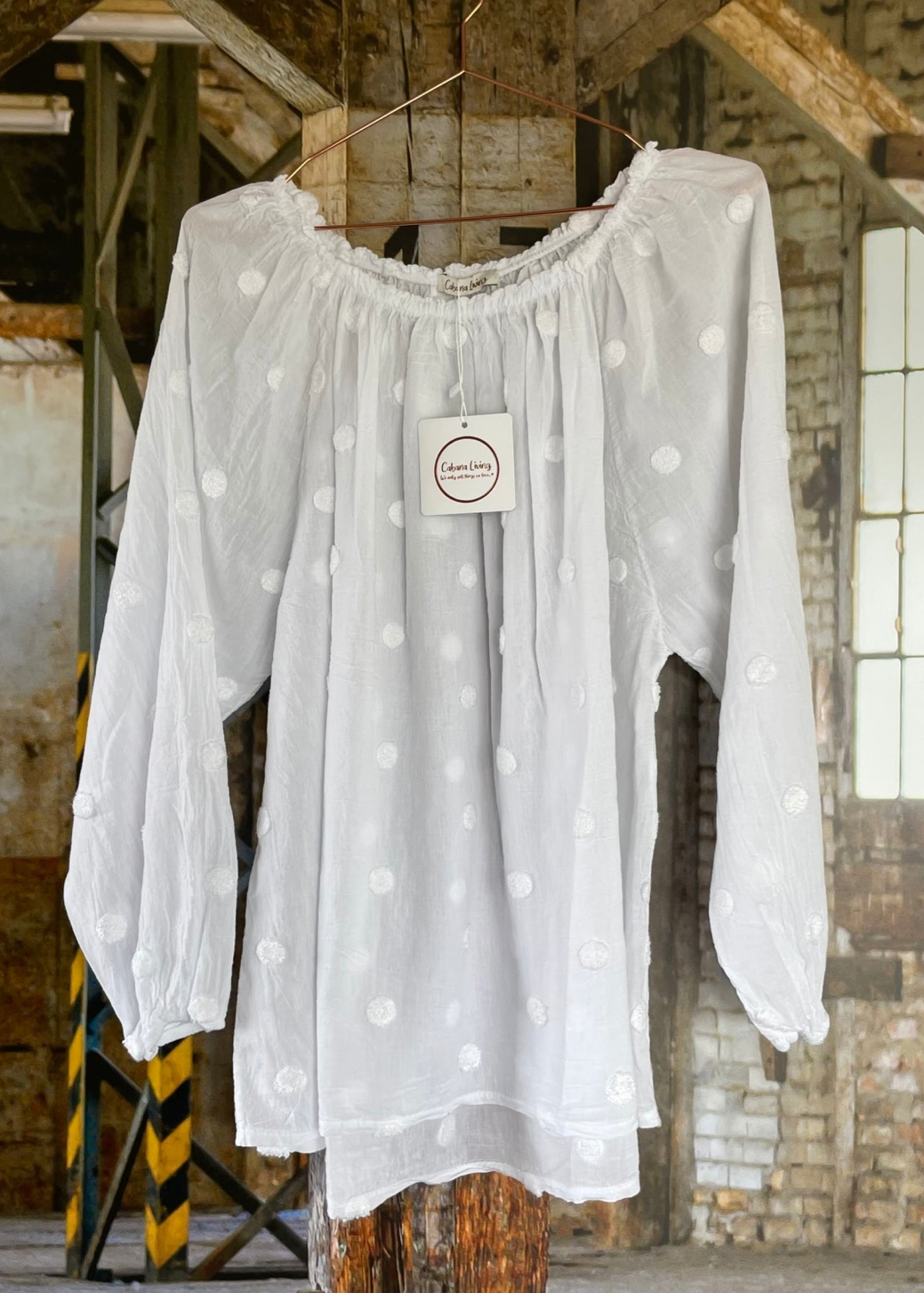 Hvit off shoulder bluse 