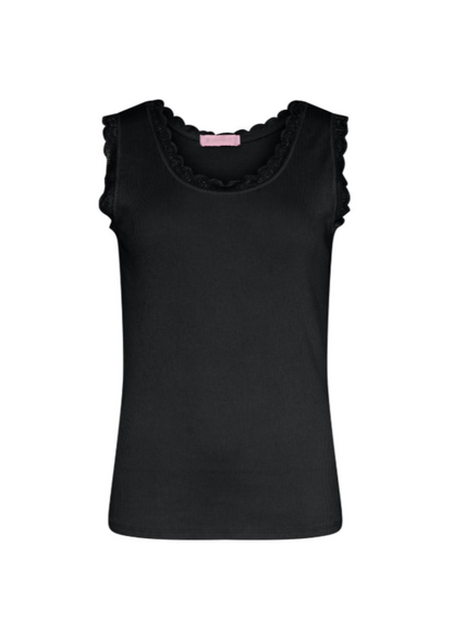 Svart singlet med blonder