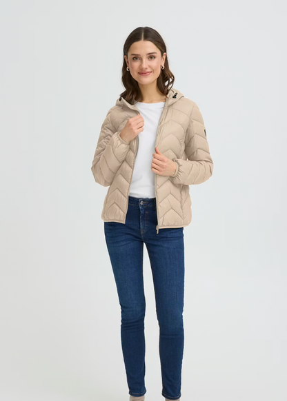 beige boblejakke