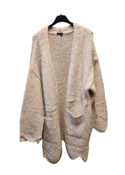 Beige lang cardigan