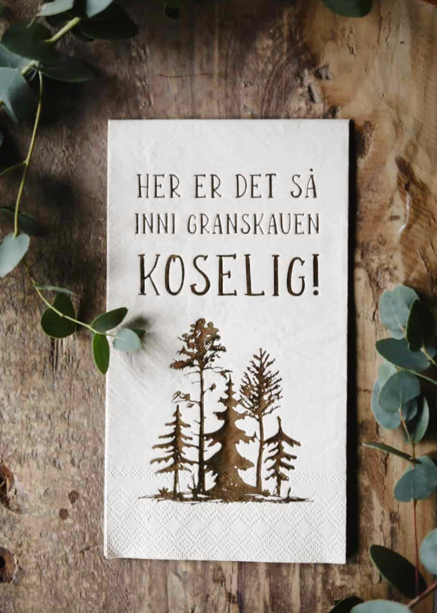 serviett med tekst
