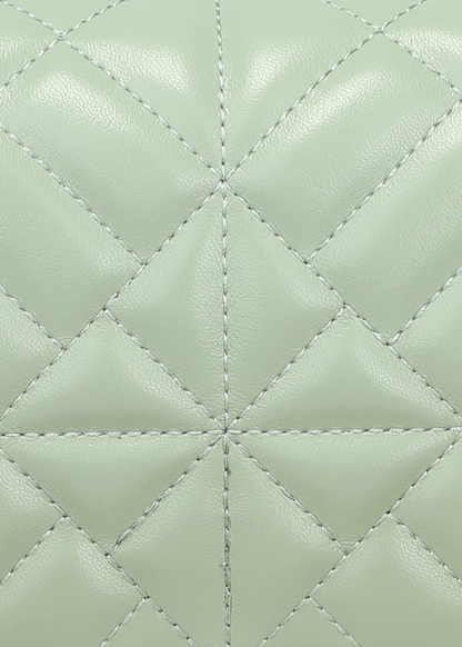 Lys grønn waffel clutch veske