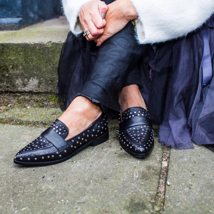 Black leather sko