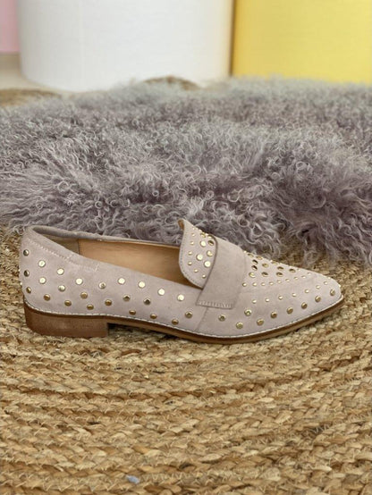 Taupe suede sko