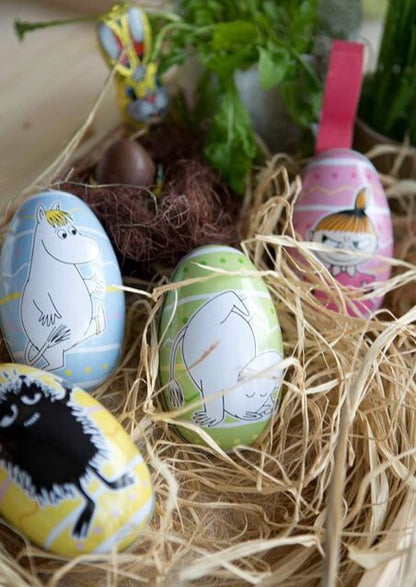 4 påskeegg med ulike Mummi motiver