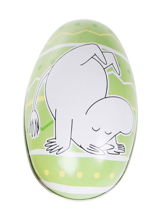 Grønt Påskeegg med Mummitrollet motiv.