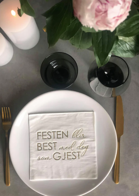 Servietter med tekst