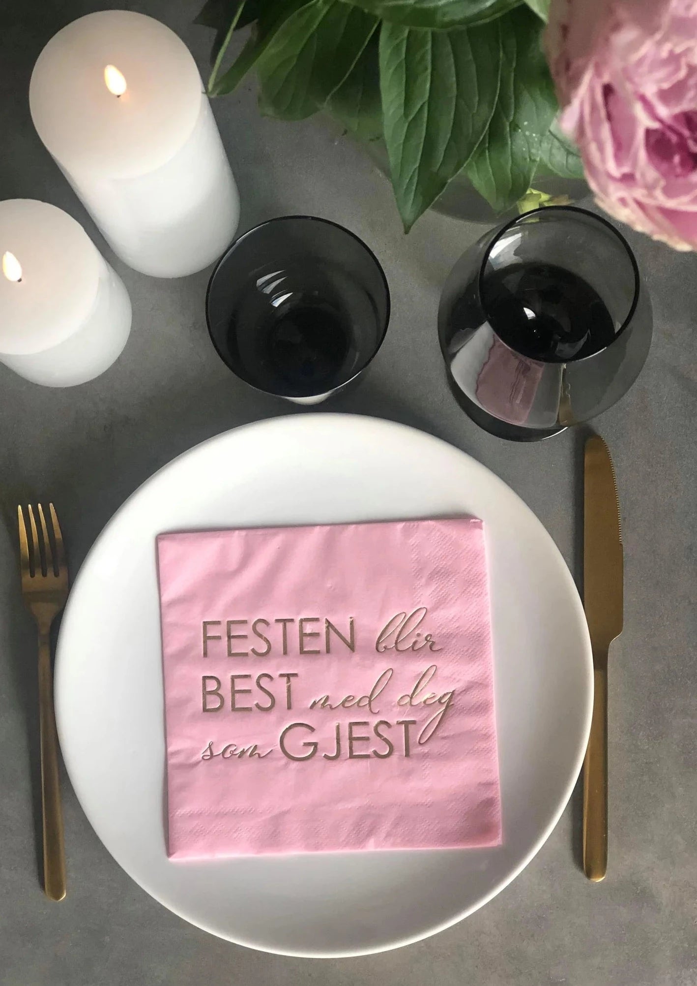 Servietter med tekst